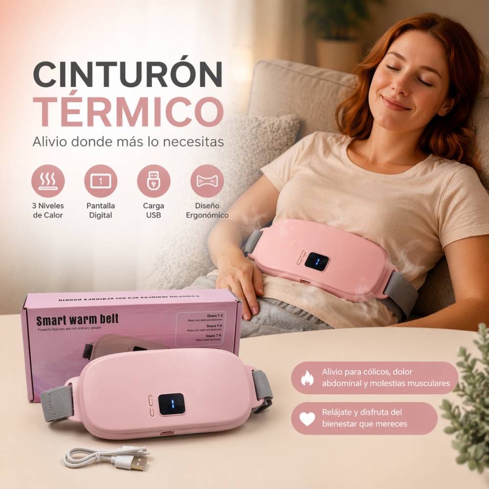 Cinturón Térmico Menstrual Recargable | Alivio Rápido para Cólicos