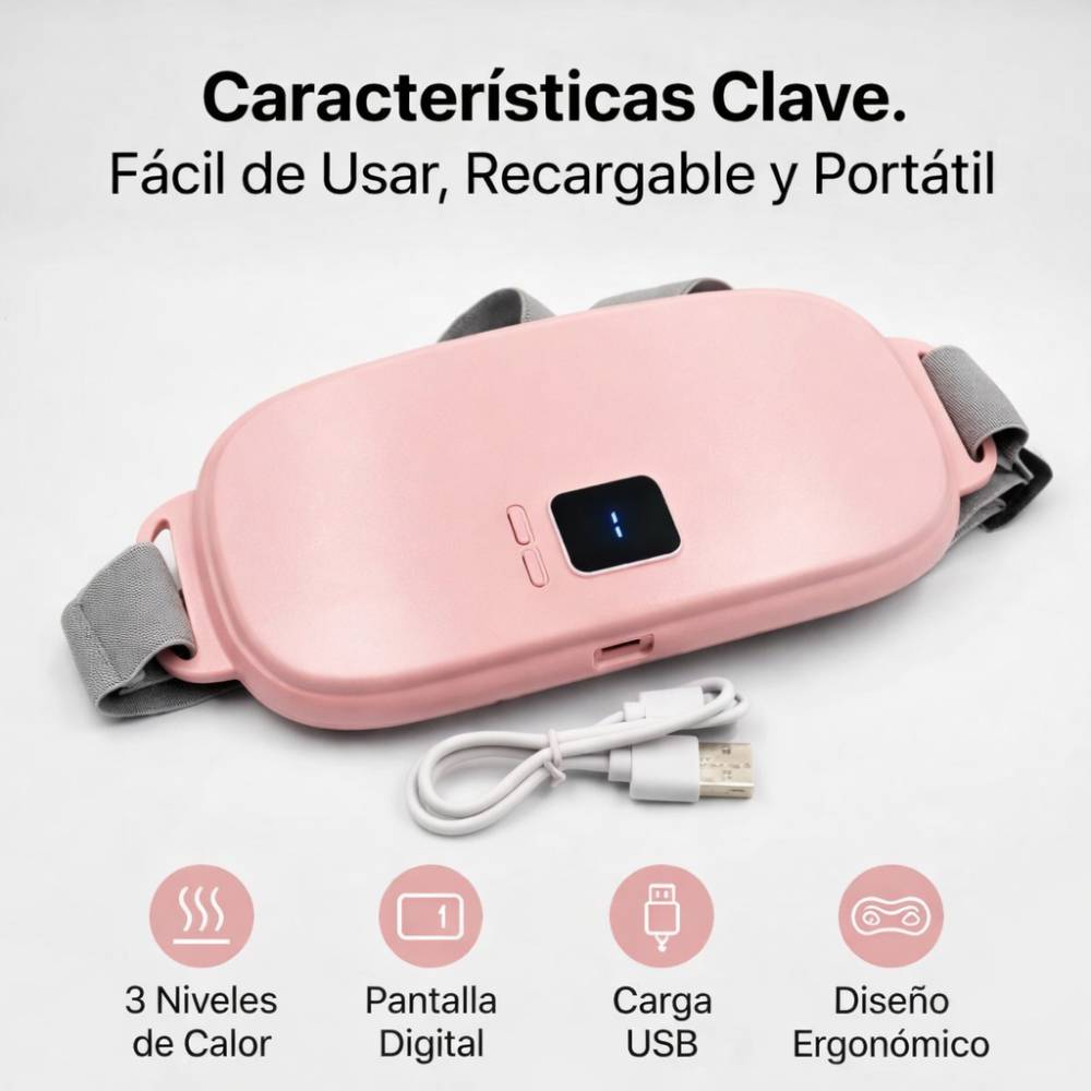 Cinturón Térmico Menstrual Recargable | Alivio Rápido para Cólicos