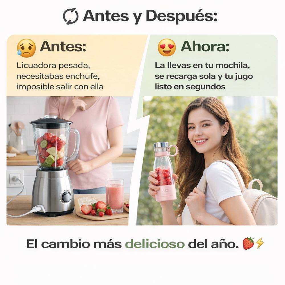 💪 Licuadora Portátil Inalámbrica – Tu Batido Saludable Siempre Listo 🥝🍓